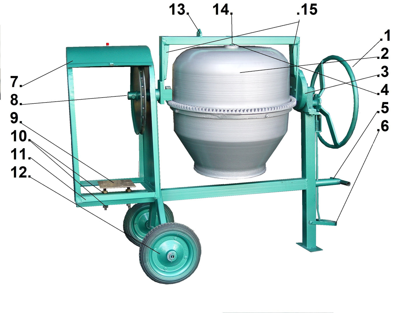 Concrete mixer 1/2 bag with Electric motor 2 Hp